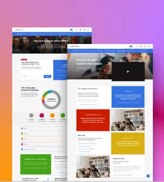 Pre board Portal welcome and culture pages as a pre-hire sees them