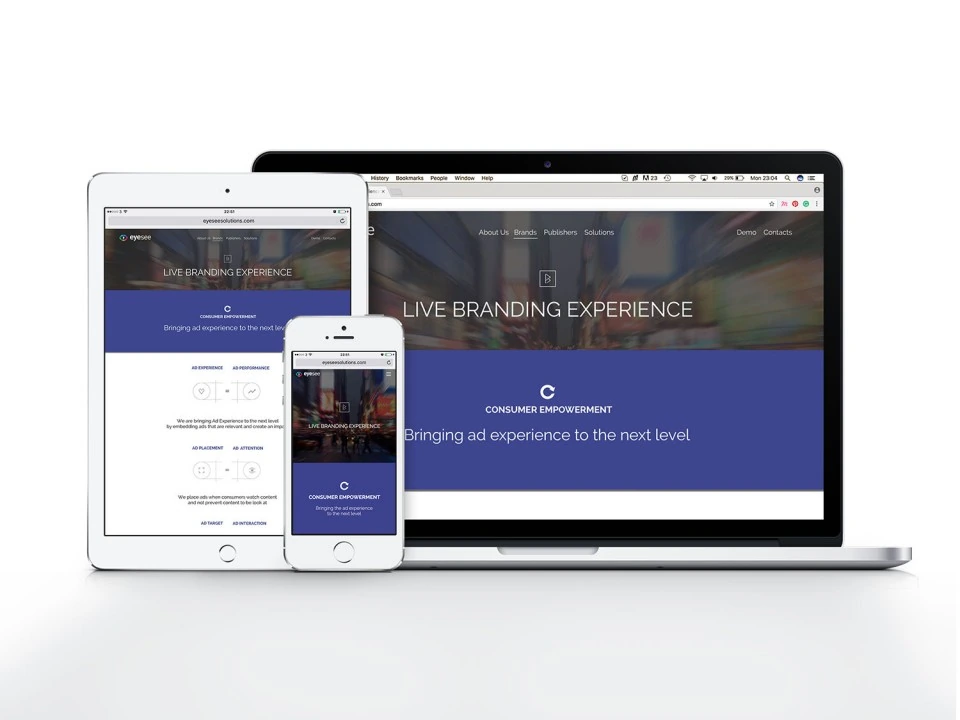 EyeSee live branding experience page mockup