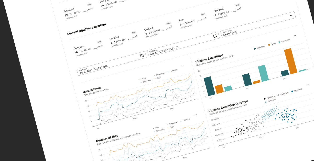 Project section, metrics tab (charts)