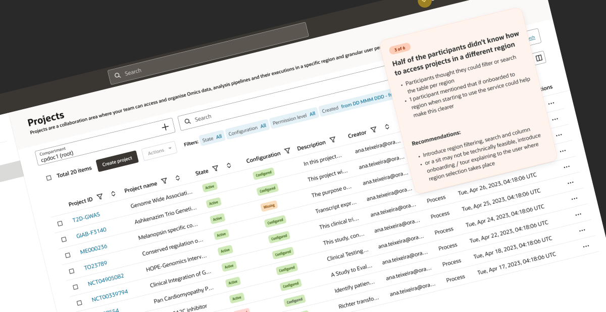 Key findings annotations per screen, vetted pipelines example