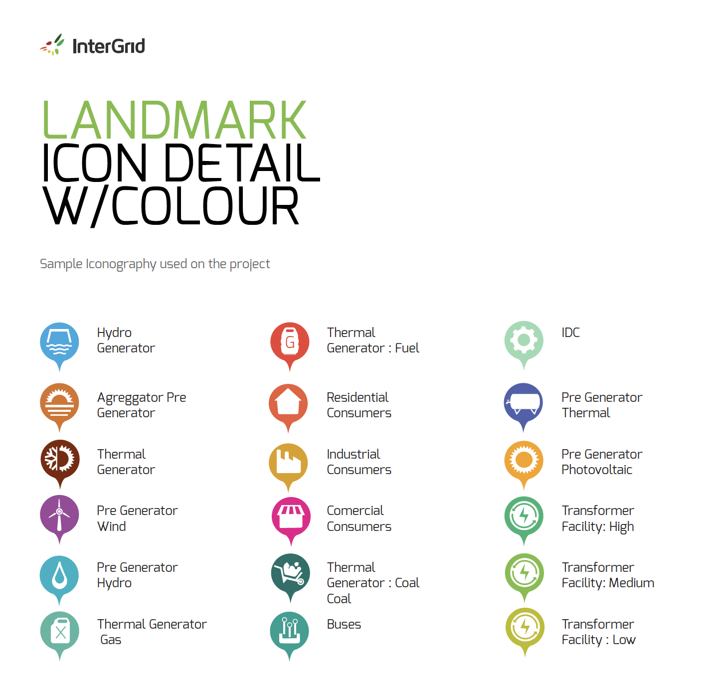 Landmark icon detail with colour, used for map pins