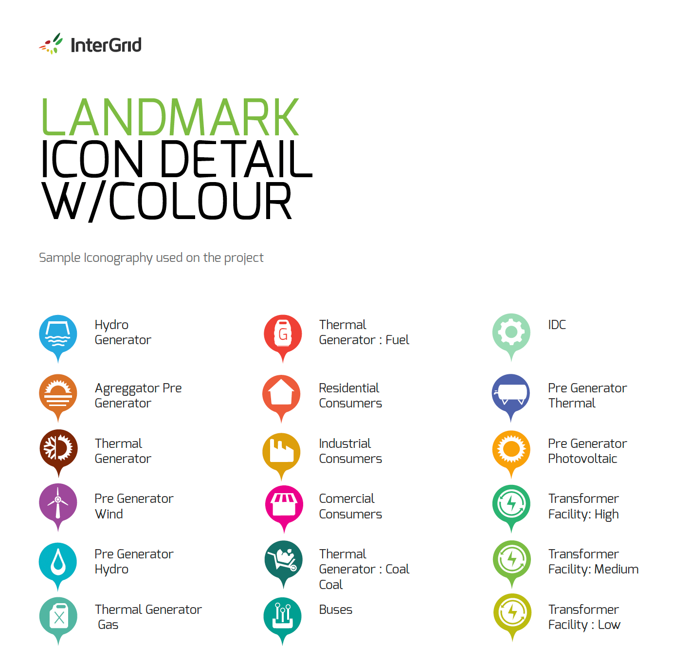 Landmark icon detail with colour, used for map pins