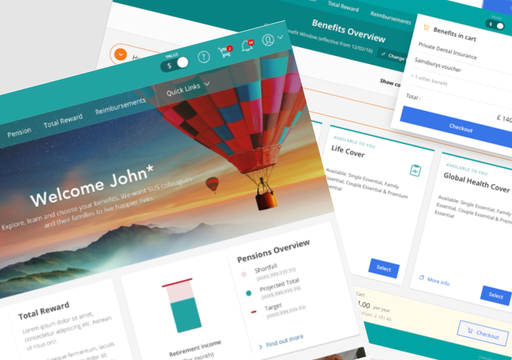 Reward Centre cart and selection confirmation across desktop, tablet and mobile